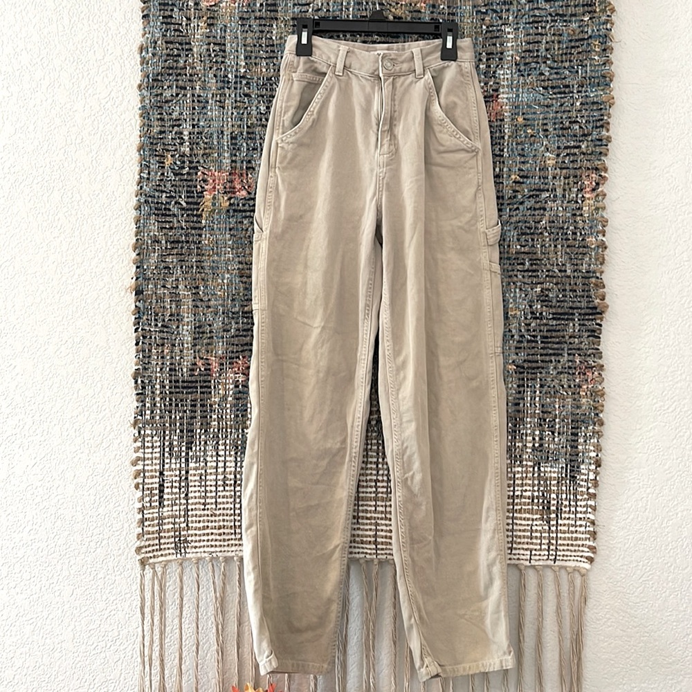 Khaki carpenter jeans by Garage